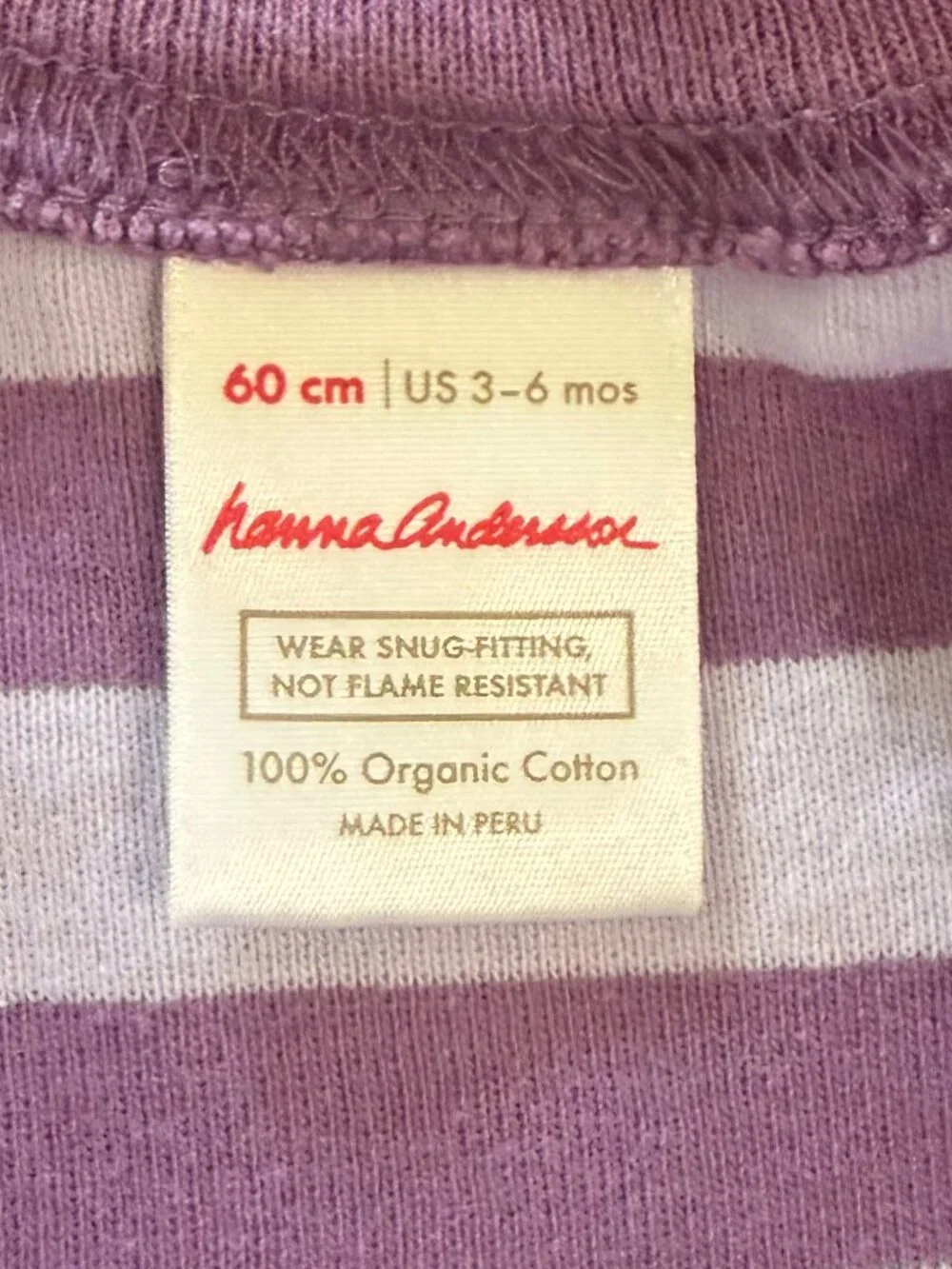 Hanna Andersson Purple Striped Zip Sleeper Pajamas 3-6 Months